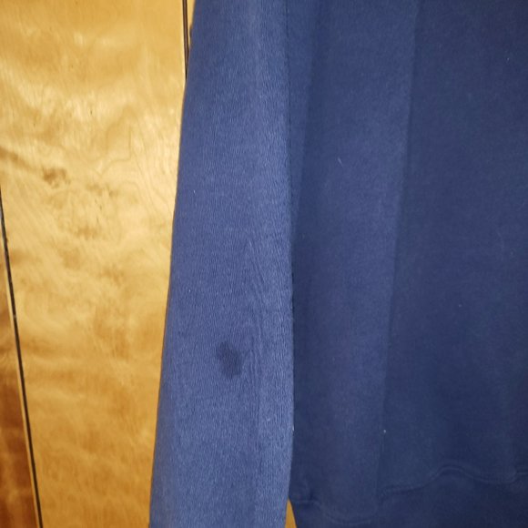 Vintage Snowman Sweatshirt XL Crew Neck Mock Neck NAVY BLUE Christmas Time F1 - Picture 6 of 9